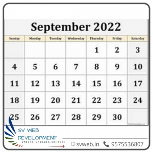 Important days in September 2022